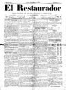 Restaurador, El - 11/03/1886, Pàgina 1  [Ref. El Restaurador 18860311]