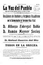 Voz del Pueblo, La - 07/03/1914, Pàgina 1  [Ref. La Voz del Pueblo 19140307]