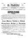 Francolí, El - 25/02/1893, Pàgina 1  [Ref. El Francolí 18930225]