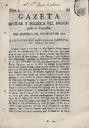 Gazeta Militar y Política del Principado de Cataluña - 06/09/1808, Pàgina 1  [Ref. 18080906]